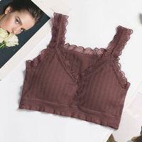 Offre Spéciale femmes sous-vêtements de Fitness confortable sans couture dentelle sans fil rembourré pleine tasse Push up femmes soutien-gorge
