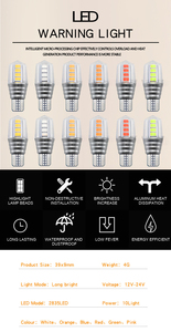 Lampe de lecture à LED T10 Indicateur de largeur 2835 10LED <span class=keywords><strong>12</strong></span> - 24V Lampe de plaque d'immatriculation 6 couleurs Ampoules de frein et de conduite - Product Image 6