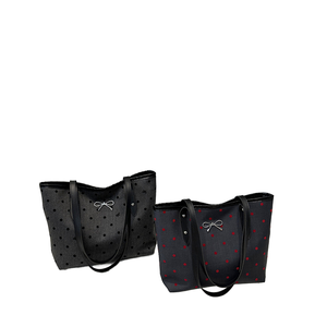 Large Capacity Women's Casual Two Straps Handheld Underarm Tote Bag PU+Polyester Zipper Closure Polyester - Product Image 1