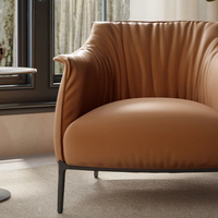 Canapé simple en cuir minimaliste moderne, meubles confortables pour le salon, fauteuil de détente