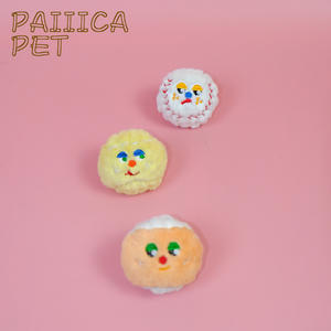 Juicepet Çevre Dostu 6cm Evcil Hayvan Peluş Ses Çıkaran Oyuncak Düz Renk Tenis Beyzbol Kıyafeti Elastik Köpek Topu - Product Image 4