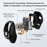 Desain Baru Auriculares Sport Wireless Earphone Clip Earbuds dengan Konduksi Tulang Peredam Kebisingan Mic Headphone