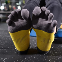 Chaussettes en coton pour hommes Chaussettes rembourrées à cinq doigts pour la course