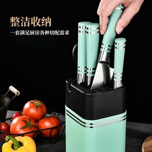 Juego de cuchillos para el hogar, mango de acero inoxidable, cuchillo de carnicero, cortador de carne, juego combinado de cuchillos para frutas, juego de cuchillos simple de seis piezas - Product Image 4