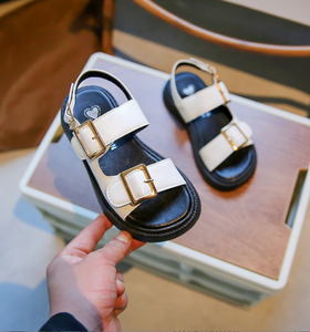 Sandalias de Verano de Alta Calidad para Niños y Niñas, Sandalias Planas de Moda con Hebilla y Punta Abierta de una Pieza - Product Image 5