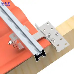 Mái móc Pan gạch đôi có thể điều chỉnh cho năng lượng mặt trời PV mái gắn hỗ trợ