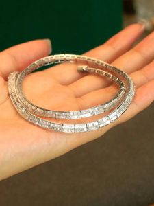 Xinfly Luxury 6.8ct Natural Diamonds Choker <b>Necklace</b> Full Baguette for Weddings and Fine Jewelry - Product Image 4