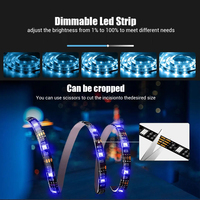 Tira de Luces LED para TV de 5V con PCB Negro, Control Remoto y por Aplicación, IP20, Luz Nocturna Retroiluminada para Decoración de Paredes de Sala de Estar