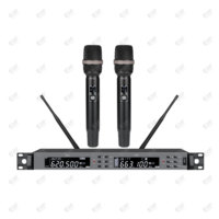 Microphone dynamique sans fil portable professionnel à double canal EIF HD-1100 pour chant, karaoké, fête, haute qualité, XLR