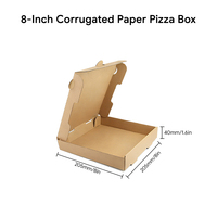 Boîte à pizza en papier kraft jetable, emballage alimentaire biodégradable, gaufrage, laminage mat pour la restauration à emporter