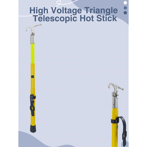 Alavanca telescópica isolante triangular alaranjada <span class=keywords><strong>2</strong></span>.43m-15m vara quente da fibra de vidro da alta tensão - Product Image 6