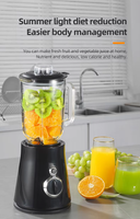 Blender électrique portable multifonctionnel de haute qualité avec 2 vitesses, fonction pulse, presse-agrumes et hachoir à viande