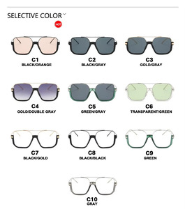 Kính mát khung vuông cỡ lớn, thời trang và hiện đại, chụp ảnh đường phố ngoài trời, chống nắng - Product Image 4