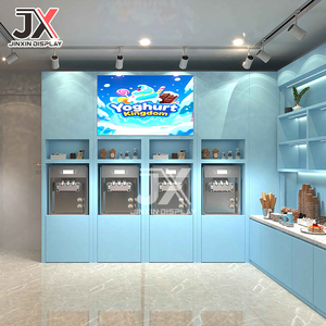 Vitrina Moderna con Iluminación LED de Diseño Personalizado de Lujo para Tienda de Dulces, Mueble de Mostrador de Alta Gama para Tienda de Snacks y Helados - Product Image 2