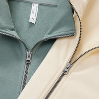 Col montant taille américaine personnalisé blanc 330 GSM survêtement de jogging 100% coton français éponge fermeture éclair Streetwear survêtements ensembles unisexe
