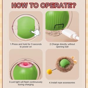 New Automatic Cat Toy <b>Ball</b> USB Charger Electric <b>Smart</b> Cat Dog <b>Ball</b> Silicone Interactive Cat Rolling <b>Ball</b> Toys - Product Image 4