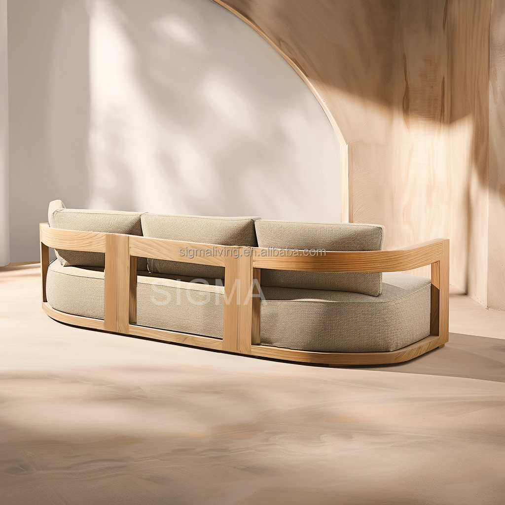 High Quality Factory Custom Patio Garden Teak Wood Sofa Modern Style All Weather Teak Sofa Outdoor Furniture Garden Sofa