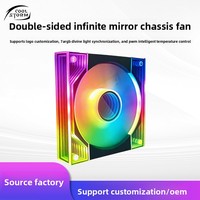 Boîtier de ventilateur à miroir infini double face personnalisé, éclairage ARGB, contrôle intelligent de la température PWM, fonctionnement silencieux, plastique fluide