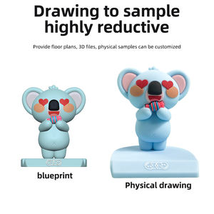 Dessin animé personnalisé PVC caoutchouc souple support pour téléphone portable poupée stéréoscopique mignonne boîte aveugle de voiture cadeau de bureau promotionnel - Product Image 4