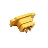 Connecteur femelle Amass XT60E-F à montage sur panneau avec support fixe, prise d'alimentation plaquée or pour avions et drones, service OEM direct usine