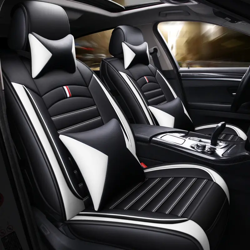 اكسسوارات السيارات 2022 بالجملة مجموعة كاملة من الجلد الكامل 9D مقاعد السيارة العالمية يغطي