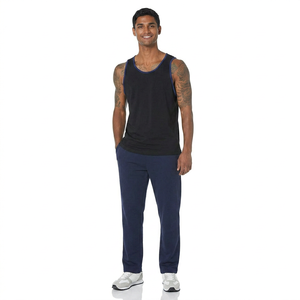 New Style Wholesale Breathable Knitted Sleeveless Polyester/Cotton <b>Drop</b> Armhole Tank Top for Men Workout Gym - Product Image 1