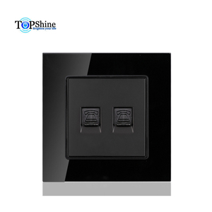 Topshine Tempered Glass Khung và sắt cơ sở duy nhất Modular Tel tường ổ cắm với đôi RJ11 Tel ổ cắm - Product Image 4