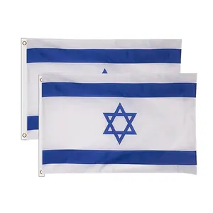 Wholesale big 100% Polyester 3x5ft Stock Printed IL Israeli Israel flag of israel