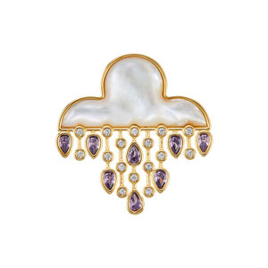 Seashell Clouds Brooch Zinc Alloy Claw Setting Women's Fashion Party Jewelry - Product Image 5