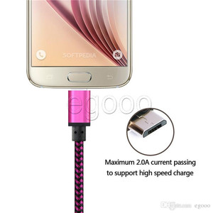 Fast Charging 2m6FTสายUsb 2.4A Syncถักสายชาร์จข้อมูลสำหรับ<span class=keywords><strong>I11Pro</strong></span> X Xs Micro USB AndroidประเภทCชาร์จ - Product Image 5