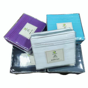 Ensemble de draps de lit King Size en microfibre écologique 1800 fils, broderie 3 lignes, literie unie, draps ajustés doux pour hôtels - Product Image 4