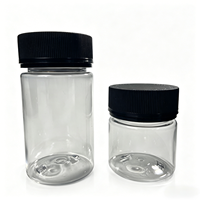 Pot en plastique transparent antivol de qualité alimentaire pour animaux de compagnie, 60 ml, 100 ml, 120 ml, avec bouchon inviolable à l'épreuve des enfants