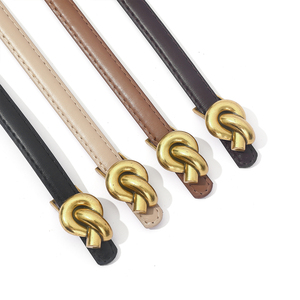 Vendita calda da donna <span class=keywords><strong>cintura</strong></span> Skinny pelle sintetica a buon mercato da donna nera <span class=keywords><strong>cintura</strong></span> sottile <span class=keywords><strong>per</strong></span> abiti pantaloni Jeans con fibbia in <span class=keywords><strong>oro</strong></span> Twist - Product Image 4