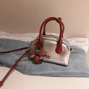 Bolso de Hombro de Moda para Mujer, Estilo Bowling Pequeño, con Forro de Poliéster, Cierre de Cremallera y Asa Única - Product Image 3