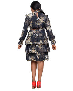 Women Clothes Manufacturers Custom Vintage High Waist Floral Casual <strong>Dresses</strong> Ladies <strong>Dress</strong> Women African <strong>Dresses</strong> - Product Image 5