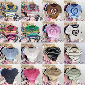 Camiseta Corta Ajustada de Verano de Alta Calidad para Mujer, con Aberturas y <span class=keywords><strong>Manga</strong></span> Corta, Estilo Bodycon, para Venta al por Mayor - Product Image 3