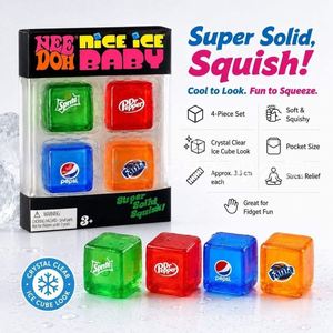 Giocattolo Squishy a Tema Soda Schyling Nee Doh di Alta Qualità, Confezione da 4, Mini Cubetti di Ghiaccio Sensoriali per Bambini, Regalo Antistress - Product Image 3