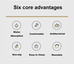 <span class=keywords><strong>Tapis</strong></span> de <span class=keywords><strong>cuisine</strong></span> antidérapants modernes, design géométrique, doux et rembourrés, 3 mm d'épaisseur, avec support en caoutchouc, en boue de diatomée, lavables, adaptés aux animaux domestiques - Product Image 6