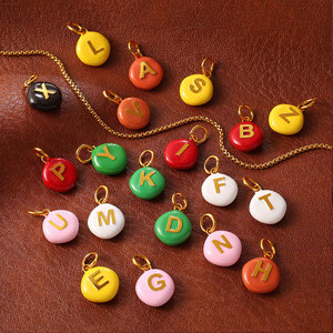 Non Tarnish 14k 18k Gold Plated 316L Stainless Steel Pendant chocolate chips Candy Charms for Necklace <b>Bracelet</b> Jewelry Making - Product Image 4