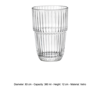 Verre à long drink Barshine 38 cl H 12 cm Ø 8,3 cm en verre trempé Bormioli Rocco