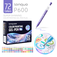 Ensemble de 72 stylos gel en plastique pailletés, couleurs métalliques néon, pointe de 1,0 mm, non effaçables, pour scrapbooking, journalisation, art