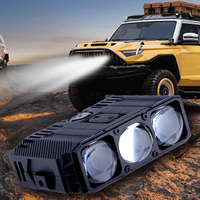 Focos LED de 3 Ojos, Luz de Conducción, Lámpara Auxiliar de Tres Lentes, Alta Potencia 180W, Luces para Parrilla de Motocicleta y Automóvil