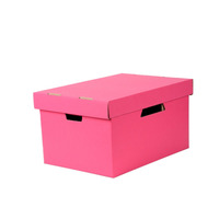 Caja de Almacenamiento de Archivos Personalizada, Caja de Embalaje de Cartón Corrugado Reciclable con Tapa y Asas