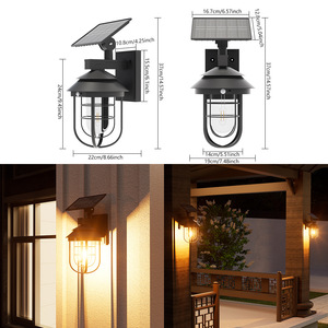 Güneş Enerjili Bahçe Duvar Lambası Tungsten Peyzaj Işık Açık Avlu İnsan Vücudu Sensörü Işık Yard Yaratıcı Bahçe Duvar Lambası - Product Image 2