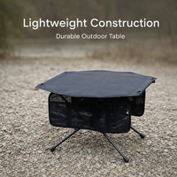 Mesa Plegable Octogonal de Fibra de Carbono para Exteriores, Ligera, Portátil, para Todas las Estaciones, para Acampar, Playa y Pesca