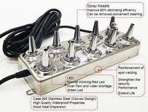 5500ML Per Uur 300W Luchtbevochtiger Piëzo-elektrische <span class=keywords><strong>Transducer</strong></span> 10-kops Ultrasone Nevelmaker - Product Image 2
