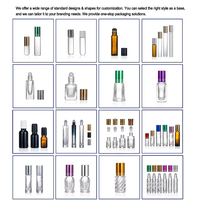 Elegante Botella de Perfume Árabe de 3ml 6ml 10ml 12ml, Botellas de Vidrio Cuadradas, Octogonales y Redondas Transparentes para Attar, con Rodillo Metálico