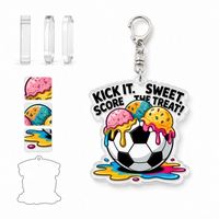 Porte-clés de football en gros, breloque en forme de friandise, cadeau pour maman de footballeuse, accessoire de but, vente en gros
