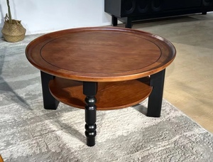 Wholesale Modern Retro Luxury Solid Wood Coffee <b>Table</b> Brown Simple Classic Design Living Room Furniture <b>Round</b> <b>Small</b> - Product Image 6