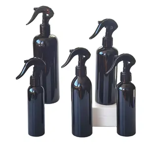 MUB房间喷雾瓶150毫升200毫升250毫升300毫升500毫升黑色圆形塑料香水喷雾瓶